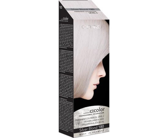 Зображення  Крем-фарба для волосся в наборі C:EHKO C:Color 180 сріблястий блондин