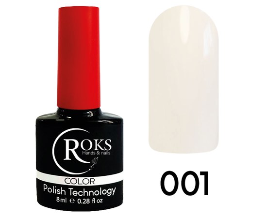 Зображення  Гель лак для нігтів Roks 8 мл, № 1, Об'єм (мл, г): 8, Цвет №: 001