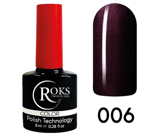 Изображение  Гель-лак для ногтей Roks 8 мл, № 6, Объем (мл, г): 8, Цвет №: 006