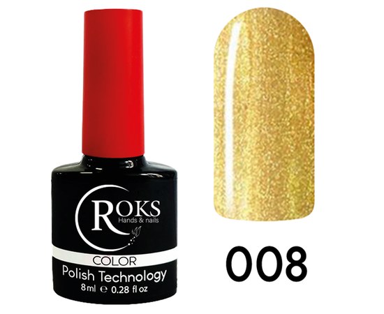 Зображення  Гель лак для нігтів Roks 8 мл, № 8, Об'єм (мл, г): 8, Цвет №: 008