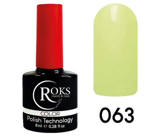 Зображення  Гель лак для нігтів Roks 8 мл, № 63, Об'єм (мл, г): 8, Цвет №: 063