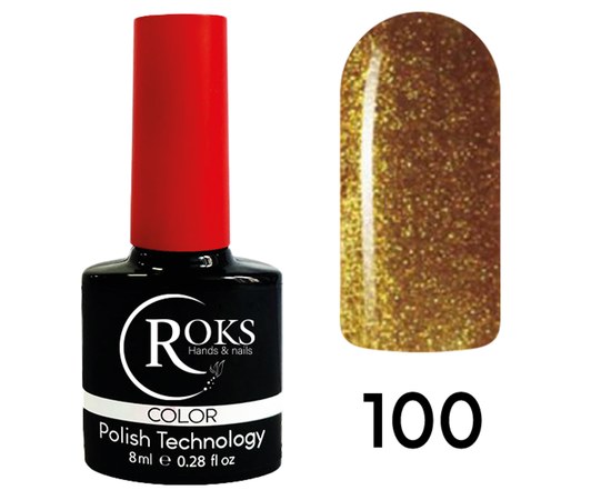 Изображение  Гель-лак для ногтей Roks 8 мл, № 100, Объем (мл, г): 8, Цвет №: 100