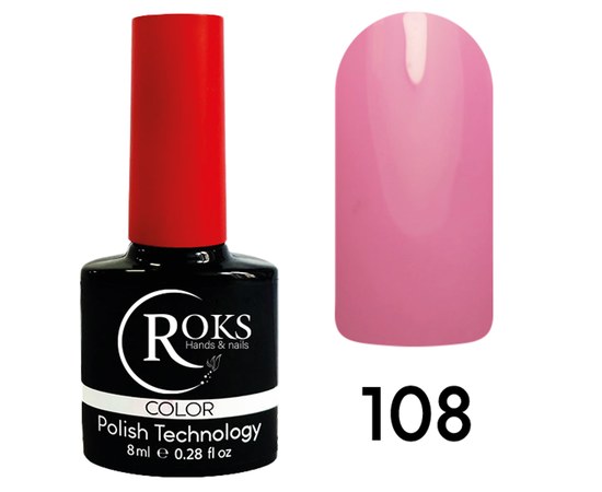 Зображення  Гель лак для нігтів Roks 8 мл, № 108, Об'єм (мл, г): 8, Цвет №: 108