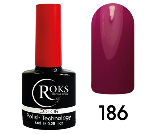 Изображение  Гель-лак для ногтей Roks 8 мл, № 186, Объем (мл, г): 8, Цвет №: 186