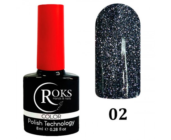 Изображение  Светоотражающий гель-лак для ногтей Roks Night Stars 8 мл, № 2, Объем (мл, г): 8, Цвет №: 002