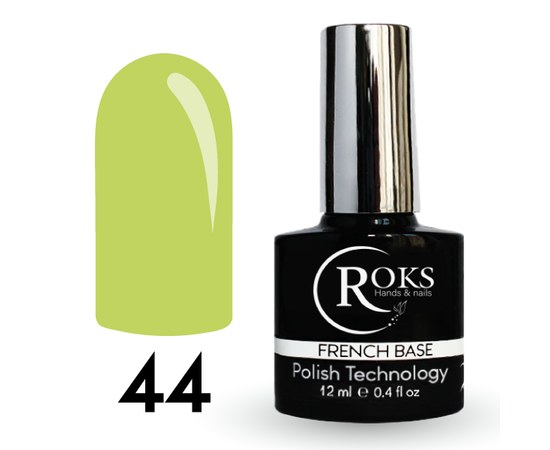 Изображение  Camouflage base for gel polish Roks Rubber Base French 12 ml, No. 44, Volume (ml, g): 12, Color No.: 44