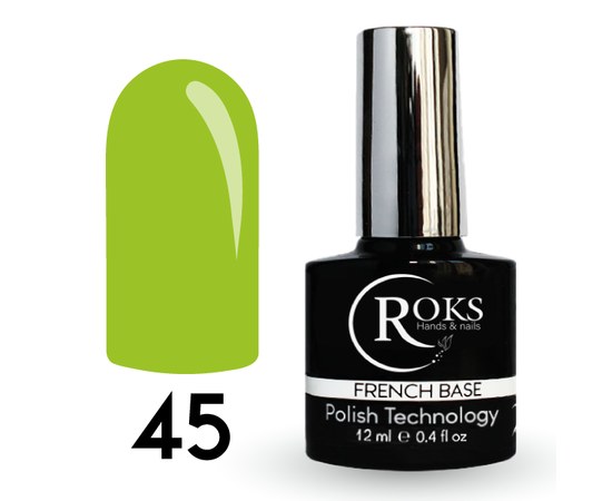 Изображение  Camouflage base for gel polish Roks Rubber Base French 12 ml, No. 45, Volume (ml, g): 12, Color No.: 45