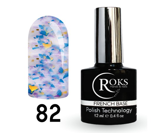 Изображение  Camouflage base for gel polish Roks Rubber Base French Potal 12 ml, No. 82, Volume (ml, g): 12, Color No.: 82