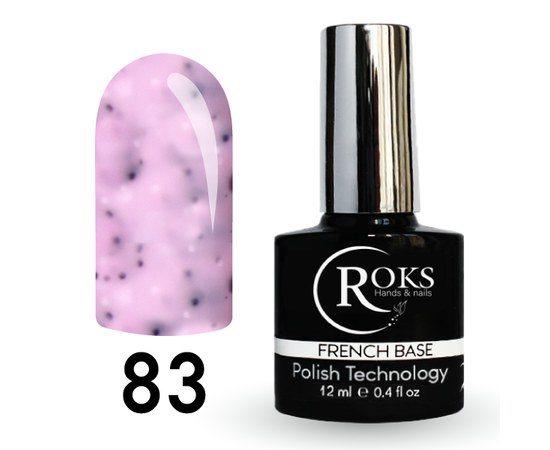 Изображение  Camouflage base for gel polish Roks Rubber Base French Potal 12 ml, No. 83, Volume (ml, g): 12, Color No.: 83
