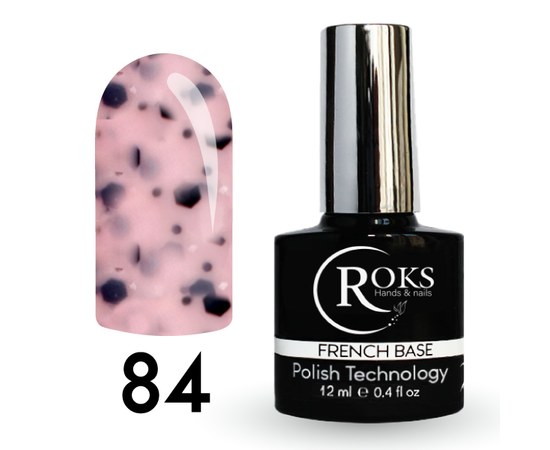 Изображение  Camouflage base for gel polish Roks Rubber Base French Potal 12 ml, No. 84, Volume (ml, g): 12, Color No.: 84