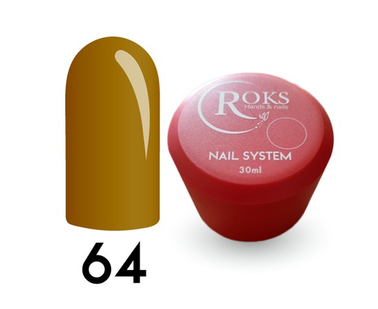 Зображення  Камуфлююча база для гель-лаку Roks Rubber Base French Color 30 мл, № 64, Об'єм (мл, г): 30, Цвет №: 064