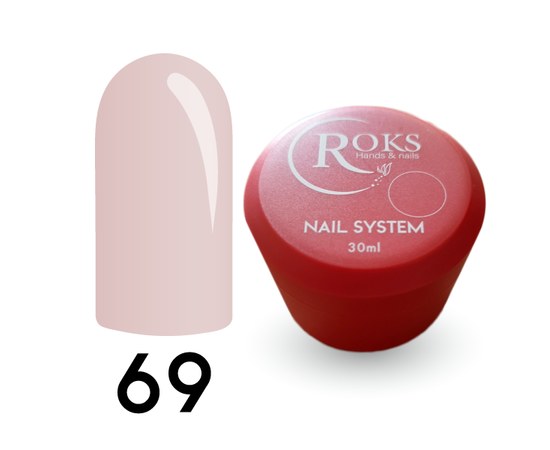Зображення  Камуфлююча база для гель-лаку Roks Rubber Base French Color 30 мл, № 69, Об'єм (мл, г): 30, Цвет №: 069