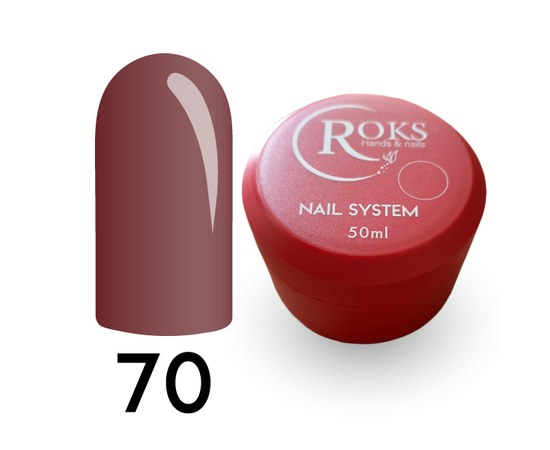 Зображення  Камуфлююча база для гель-лаку Roks Rubber Base French Color 50 мл, № 70, Об'єм (мл, г): 50, Цвет №: 070