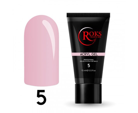 Изображение  Acryl gel for nails Roks Acryl gel 15 ml, № 5, Volume (ml, g): 15, Color No.: 5