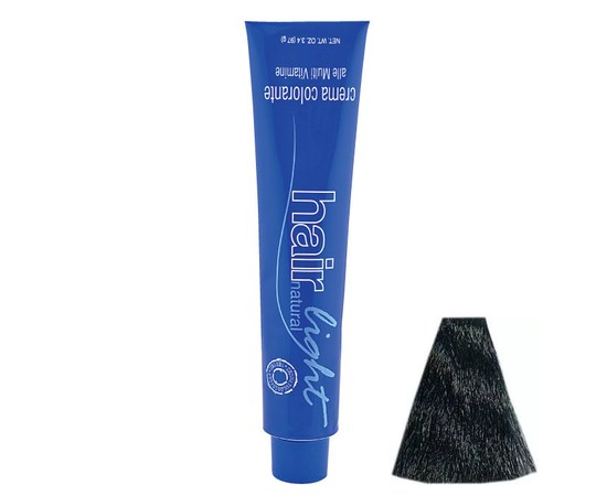 Зображення  Крем-фарба Hair Company Hair Natural Light 1.10 синьо-чорний 100 мл, Об'єм (мл, г): 100, Цвет №: 1.10 синьо-чорний