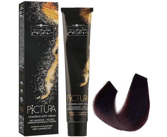 Изображение  Крем-краска Hair Company Inimitable Pictura 4.62 красный каштановый ирис 100 мл, Объем (мл, г): 100, Цвет: 4.62 красный каштановый ирис