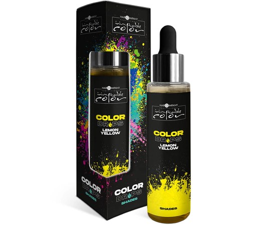 Зображення  Краплі для фарбування (пігмент) жовтий лимон Hair Company Color Drops 50 мл, Об'єм (мл, г): 50, Цвет №: Жовтий лимон
