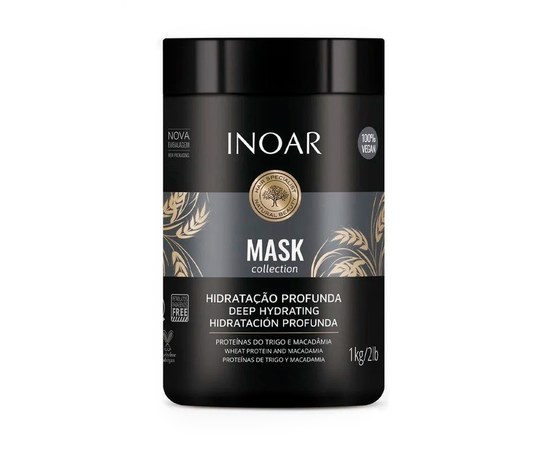 Изображение  Lipid mask for deep moisturizing hair "Macadamia" Inoar Macadamia Mask, 1000 g