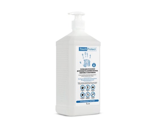 Изображение  Antiseptic solution for disinfection of hands, body, surfaces and tools Touch Protect 1 l