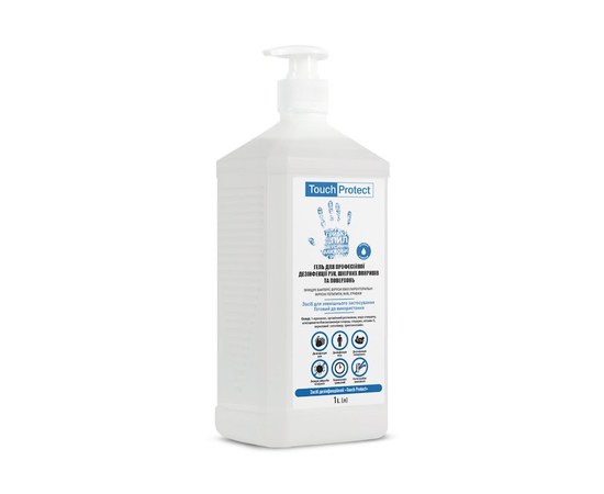 Изображение  Antiseptic gel for disinfection of hands, body, surfaces Touch Protect 1 l