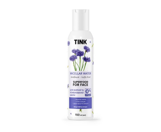 Изображение  Micellar water with cornflower extract and lactic acid Tink 150 ml