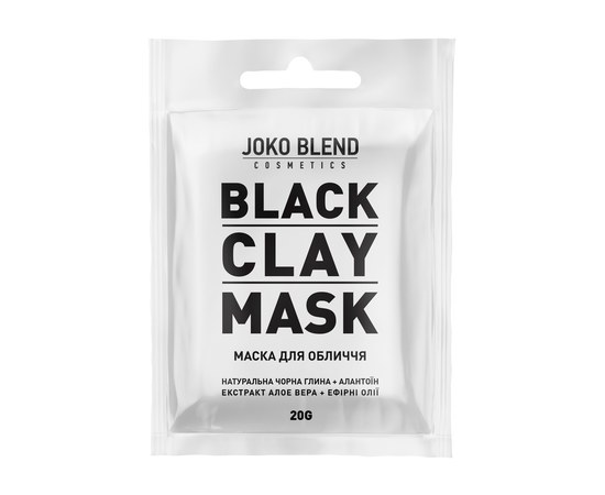 Изображение  Черная глиняная маска для лица Black Сlay Mask JokoBlend 20г