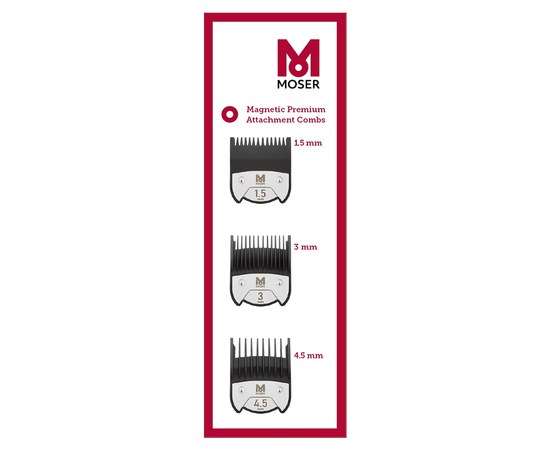 Зображення 2 Набір насадок Wahl Moser Magnetic Premium Combs (1.5, 3, 4.5 мм) 1801-7010