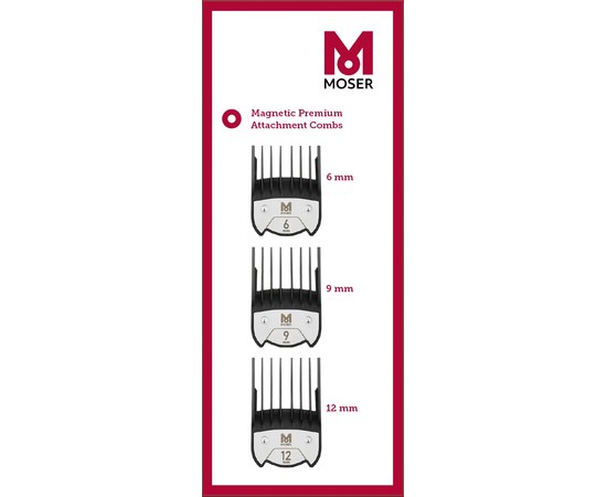 Изображение 2 Набор магнитных насадок Wahl Moser Magnetic Premium, 6, 9 и 12 мм 1801-7000