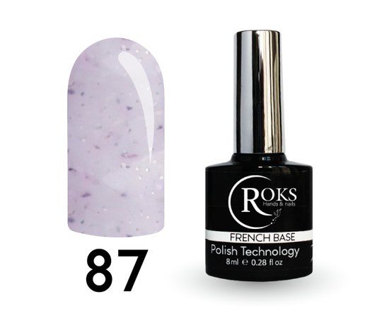 Изображение  Camouflage base for gel polish Roks Rubber Base French Color 12 ml, No. 87, Volume (ml, g): 12, Color No.: 87