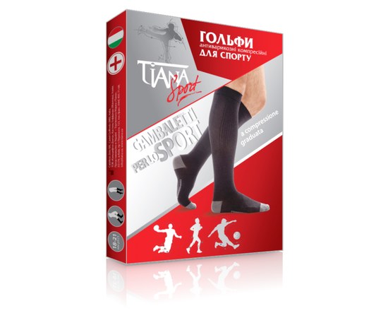 Изображение  Anti-varicose compression stockings for sports TIANA black-grey, 760/2, Size: 2