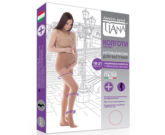 Изображение  Preventive tights for pregnant women TIANA 140 Den beige, 975/2, Knit density: 140 Den, Size: 2