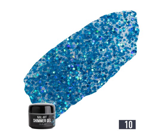 Изображение  Гель с блестками NUB Shimmer Gel 5 г, № 10, Объем (мл, г): 5, Цвет №: 010