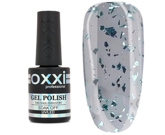 Изображение  Top for gel polish without a sticky layer Oxxi Professional Iceberg Top with glitter 10 ml, № 2, Volume (ml, g): 10, Color No.: 2