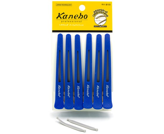 Зображення  Затискач для волосся YRE Kanebo синій, 6 шт