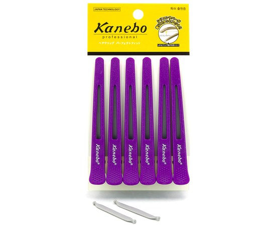 Зображення  Затискач для волосся YRE Kanebo фіолетовий, 6 шт