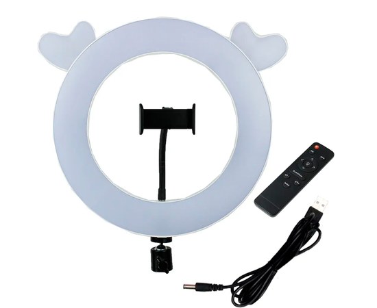 Изображение  USB Led ring lamp round with ears 27 cm, without stand