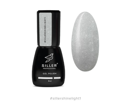 Изображение  Siller Shine Light gel polish 01 — светоотражающий гель лак серебряный, 8 мл, Объем (мл, г): 8, Цвет №: 001