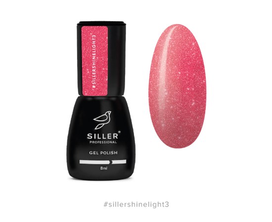 Изображение  Siller Shine Light gel polish 03 — светоотражающий гель лак красно-розовый, 8 мл, Объем (мл, г): 8, Цвет №: 003