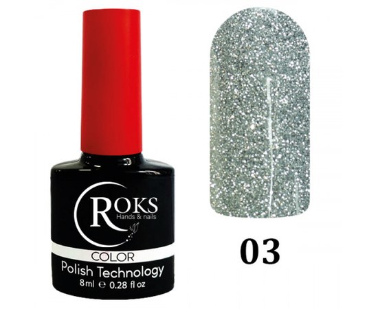 Изображение  Светоотражающий гель-лак для ногтей Roks Night Stars 8 мл, № 3, Объем (мл, г): 8, Цвет №: 003