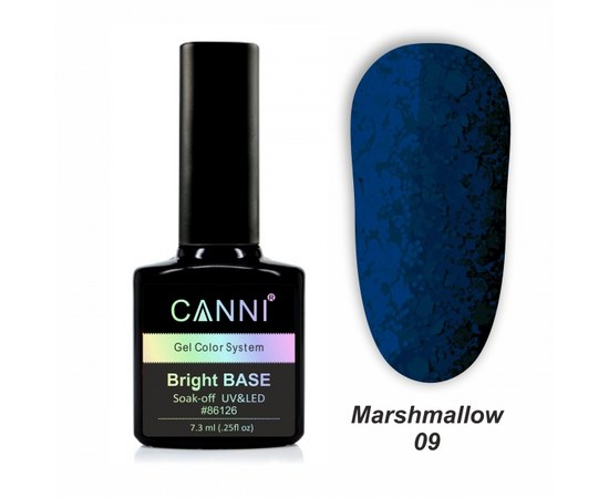 Зображення  Базове покриття Marshmallow base CANNI 09 темно-синій, 7,3 мл, Об'єм (мл, г): 7.3, Цвет №: 009