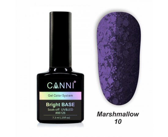 Изображение  Base coat Marshmallow base CANNI 10 dark purple, 7.3 ml, Volume (ml, g): 44992, Color No.: 10