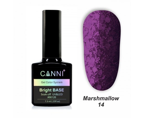 Изображение  Base coat Marshmallow base CANNI 14 dark fuchsia 7.3 ml, Volume (ml, g): 44992, Color No.: 14