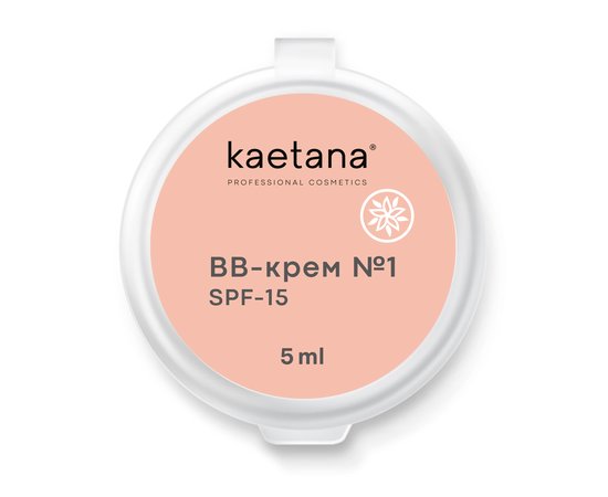 Изображение  BB-крем Kaetana №1 нежный персик, spf 15, гиалуроновая кислота, витамины Е, К, В, 5 мл