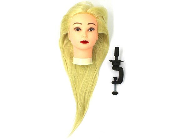 Изображение  Голова-манекен SPL 518/C-613 искусственные волосы "блондин" 50-55 см + штатив