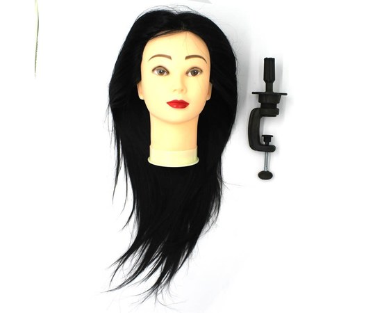 Изображение  Голова-манекен SPL 518/C-1 искусственные волосы "“брюнет" 50-55 см + штатив