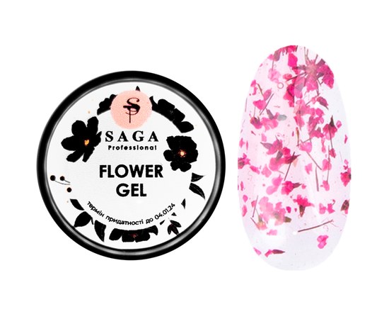 Зображення  Квітковий гель для дизайну Saga Professional Flower Gel 5 мл, № 09, Об'єм (мл, г): 5, Цвет №: 009