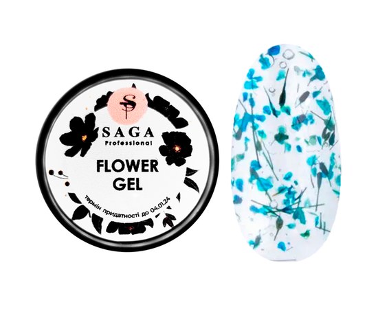 Зображення  Квітковий гель для дизайну Saga Professional Flower Gel 5 мл, № 10, Об'єм (мл, г): 5, Цвет №: 010