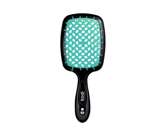 Изображение  Щетка для волос Kodi Soft Touch черная с бирюзовыми зубцами