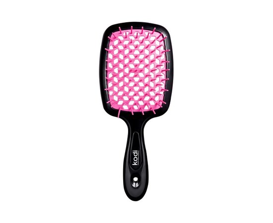 Изображение  Щетка для волос Kodi Soft Touch черная с розовыми зубцами
