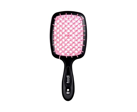 Изображение  Щетка для волос Kodi Soft Touch черная с светло-розовыми зубцами